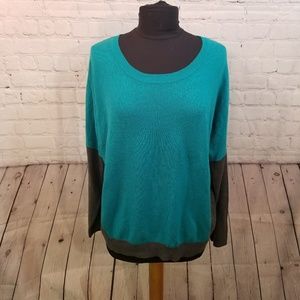 APT.9 Teal & Gray color block sweater size XL